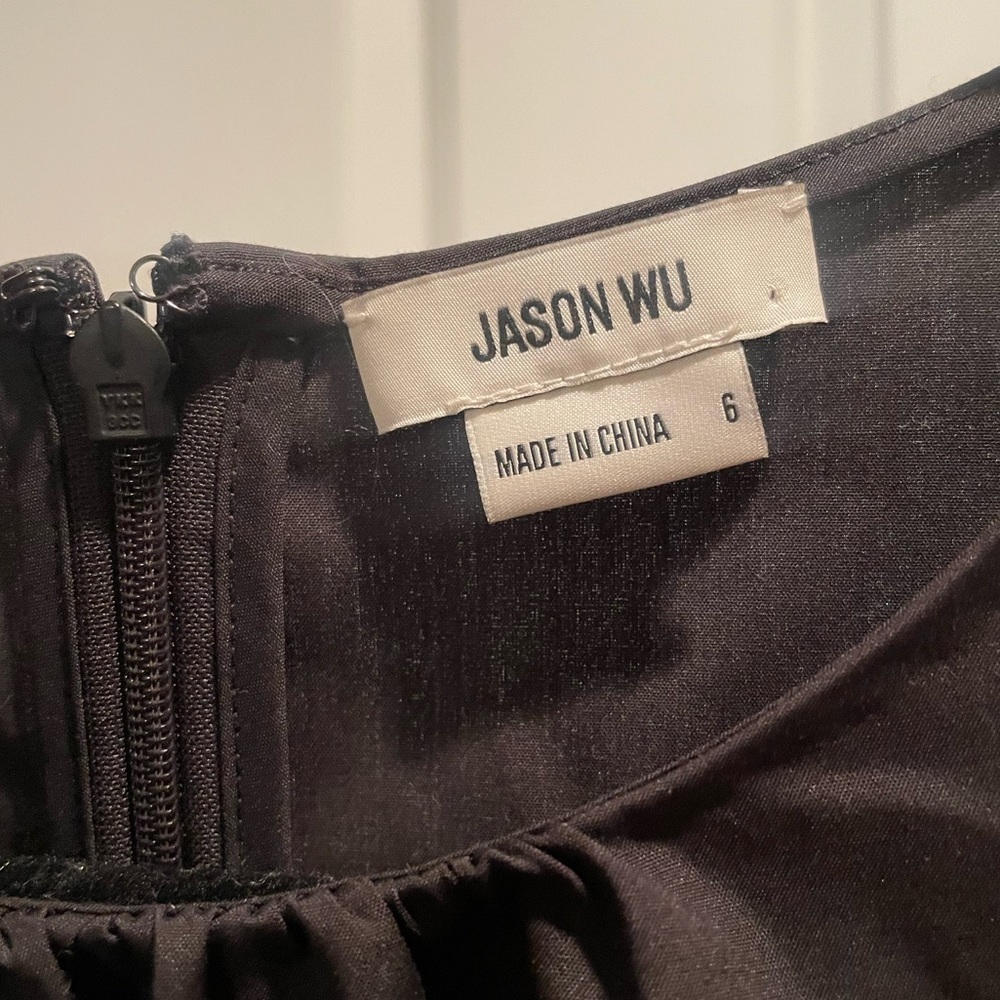 Jason Wu Puff Sleeve Dress with Poppy Embroidery - Picture 8 of 9